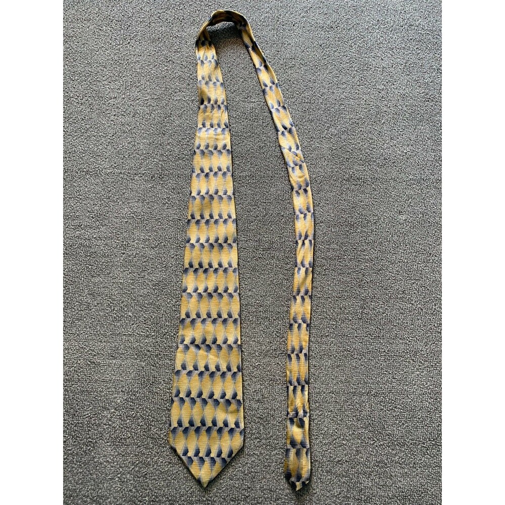 Arrow Yellow and Blue Silk Tie Necktie Mens